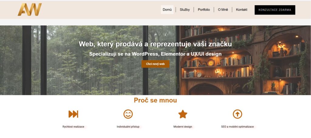 Náhled úvodní stránky na webu Agentura.Anweb.cz