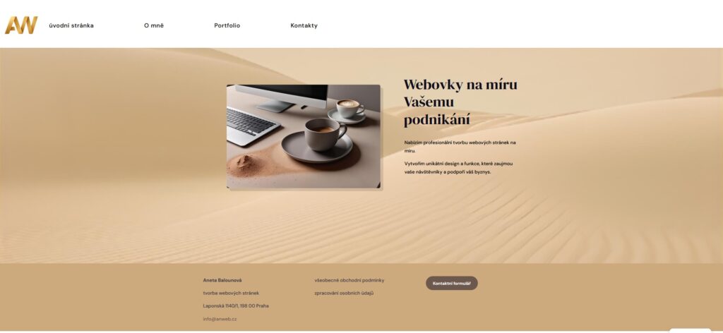 Náhled úvodní stránky webu Anweb.cz